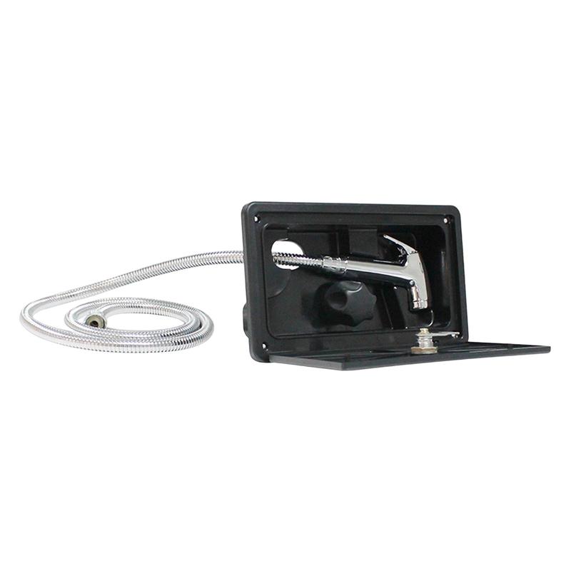 Exterior RV Shower Box Kit with Key Lock Portable Pull Out Head for Travel Trailer Van Outdoor Accessories