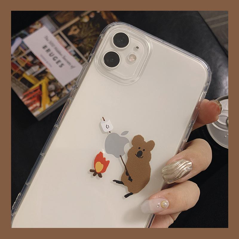 

Fun Koala for Apple 15pro Max Transparent for Iphone16 Mobile Phone Case 14 Air Bag 13 for Ins Wind 11 Soft 7/8
