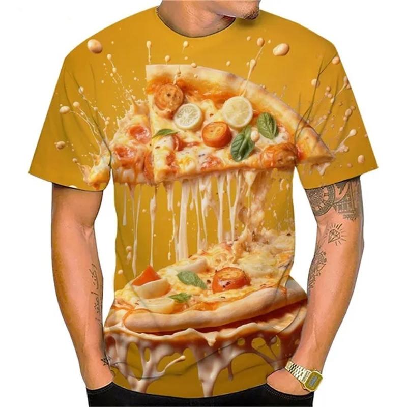

Новые летние забавные футболки с 3D-принтом с изображением еды для мужчин и женщин, повседневная футболка с коротким рукавом, свободная футболка Harajuku, детская мужская одежда 6XL
