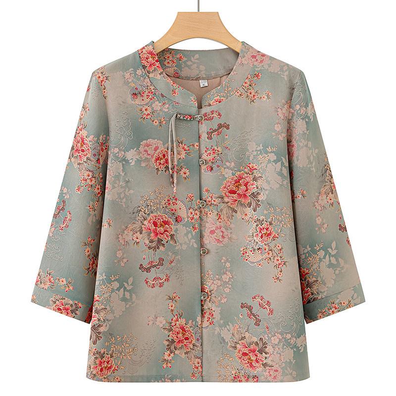 

Women s Spring & Summer Tang Suit Tops for Seniors (60s-70s) XL - Recommended for 90-105 kg зелёный