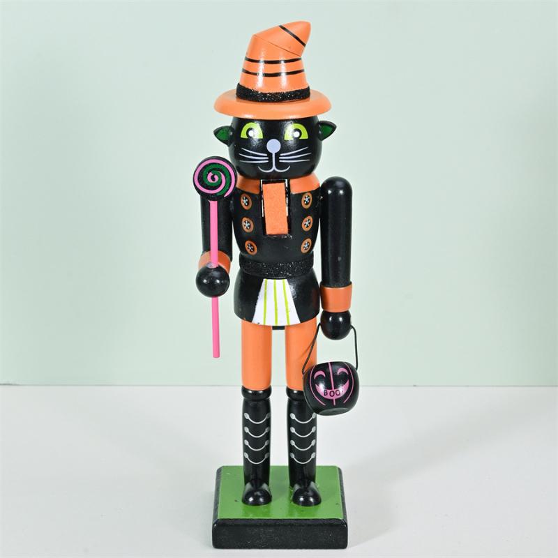 1Pcs Holiday Decor Halloween Pumpkin Nutcracker Soldier Skeleton Nutcracker Halloween Figurine Goody Bag Fillers Home Ornament