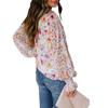 Women's Chiffon Shirt Cardigan Loose Floral Pattern Top Blouse