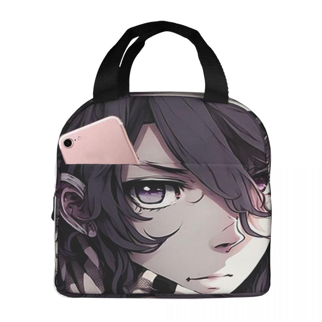 Sac à lunch isotherme Anime Kokichi Ouma Danganronpa pour femmes enfants Boîtes alimentaires portables Boîte à lunch thermique Sac fourre-tout