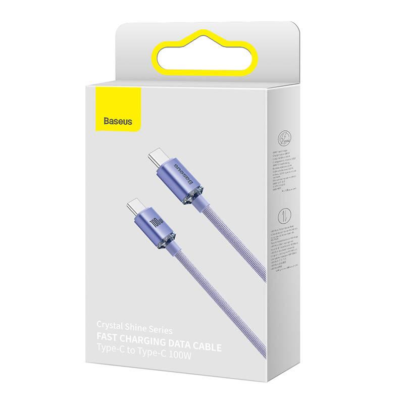 Kabel Usb-C Do Usb-C Baseus Crystal Shine, 100W, 2M (Fioletowy)