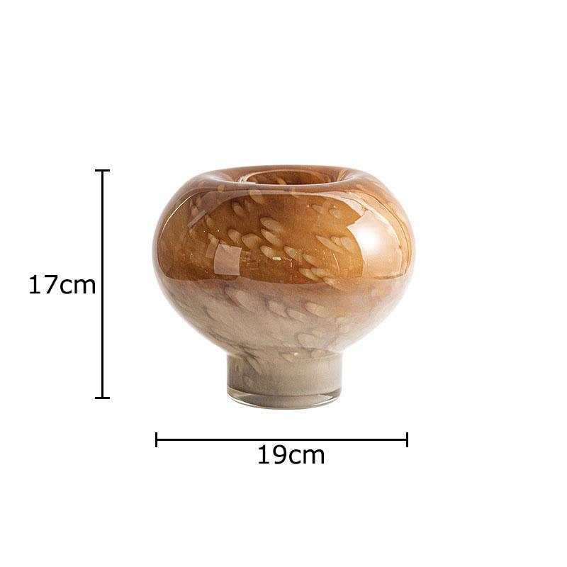 

Colored Gradient Glass Vase Circular Plant Pots Table Decoration Ornaments Flowers Arrangement Floral Vases Room Aesthetic Decor