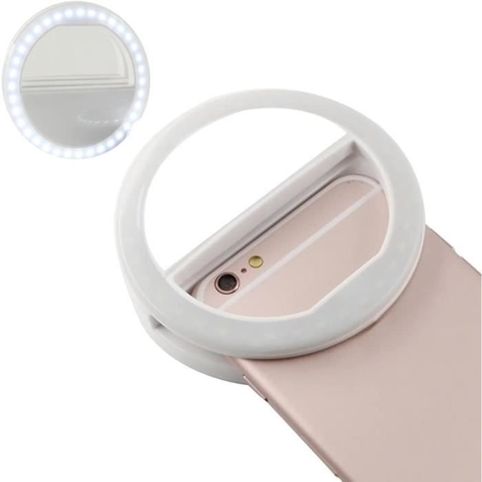Selfie Ring Light avec 36 Ampoules LED Flash LampClip Ring s'allume pour Un éclairage d'appoint Portable pour caméra de téléphone