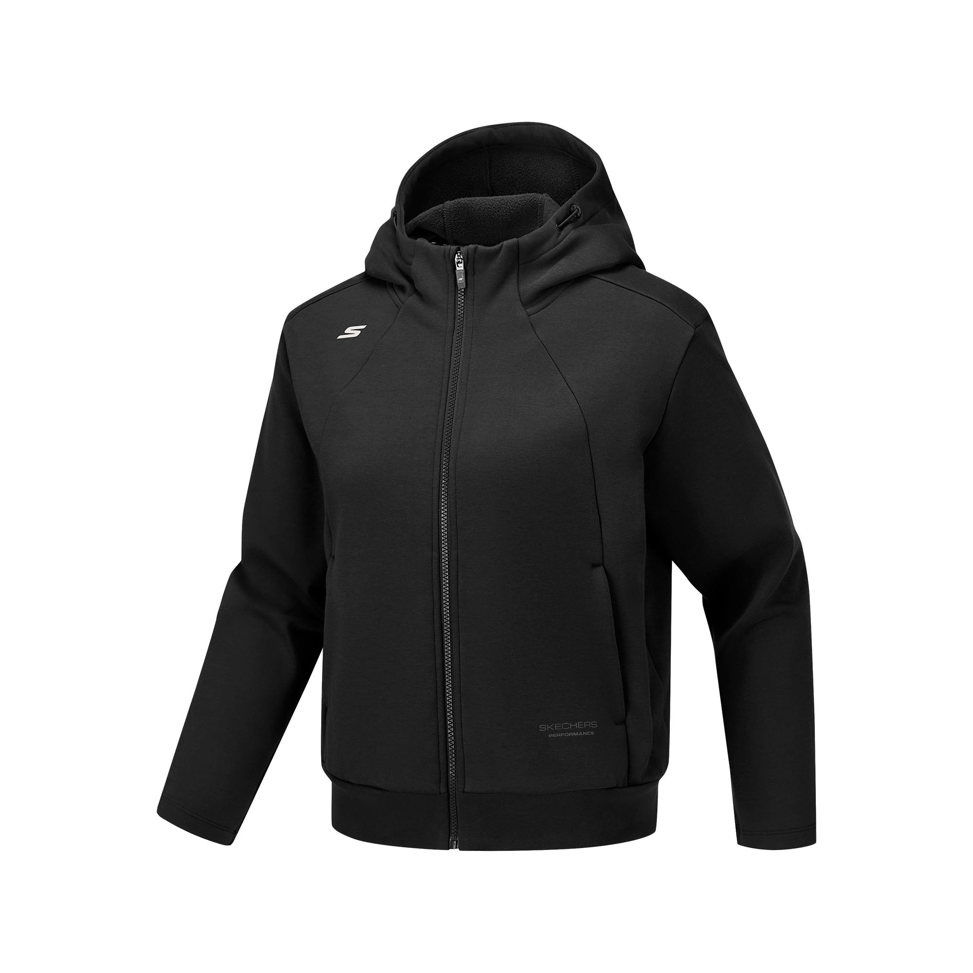Skechers Comfort Sports Series Simple Solid Color Hooded Breathable Sweatshirt Women sweatshirt Carbon-Black P425W044-0018 S