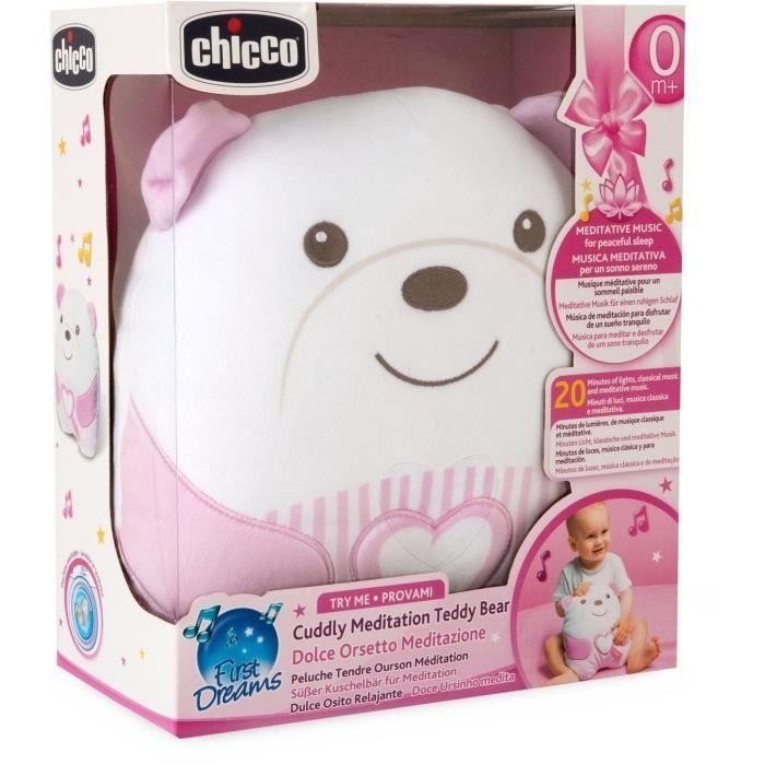 Peluche tendre Ourson - CHICCO - Rose - Dès la naissance