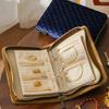 Zipper Clear Pocket Jewelry Storage Book Velvet Jewelry Storage Bag  for Home