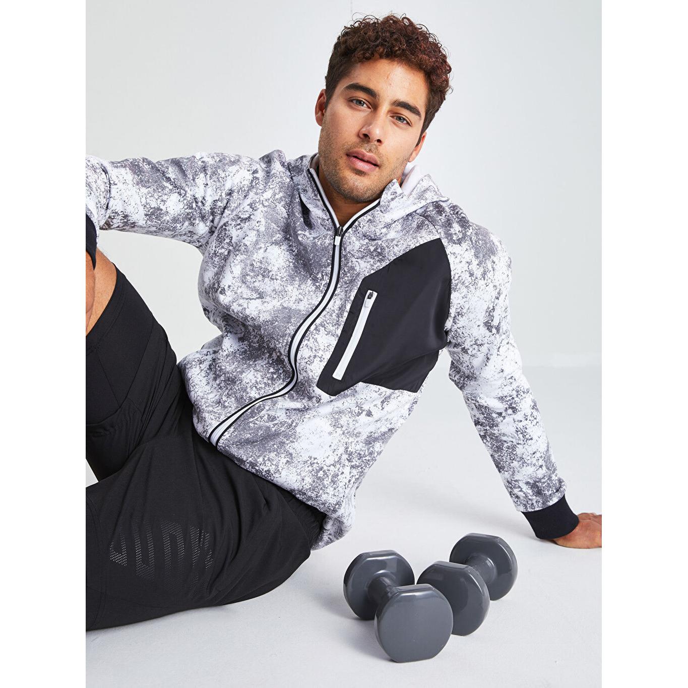 

Мужская спортивная толстовка с капюшоном и длинными рукавами, белая