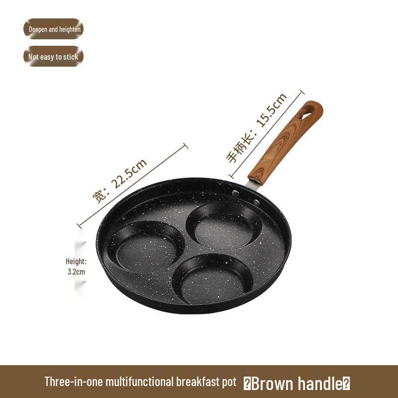 Bakelite Handle Non-Stick Breakfast Frying Pan with Multi-Hole Mold for Eggs, Pancakes, and Burgers