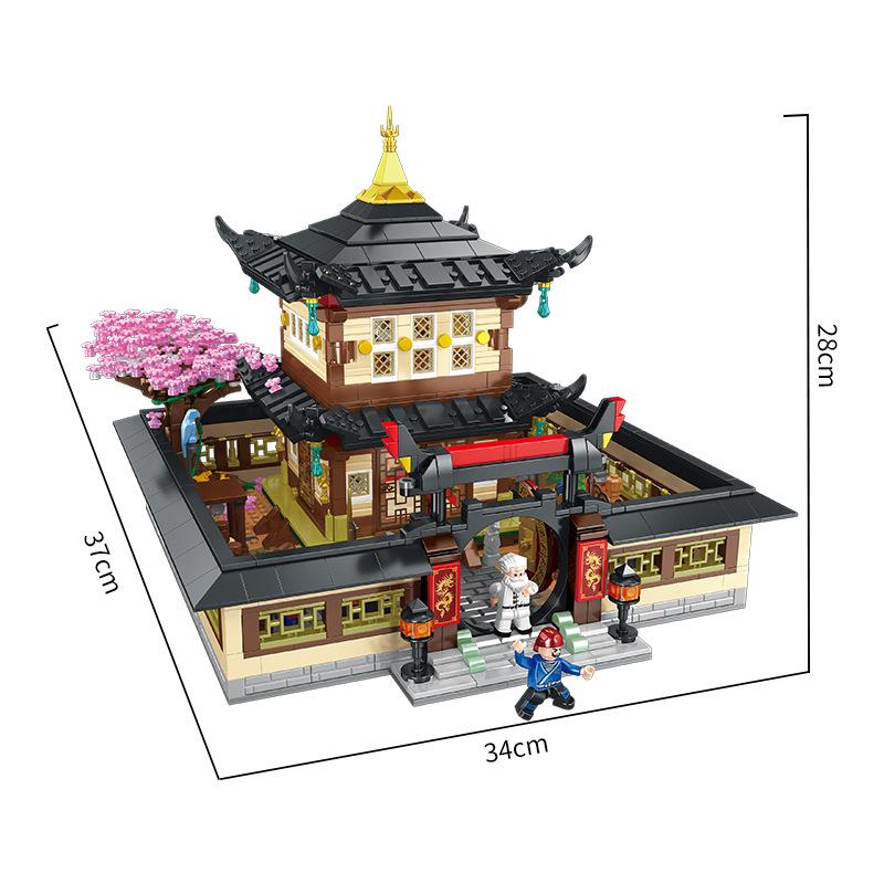 

Уличная сцена Будокана, модель высокой сложности из древнекитайских строительных блоков