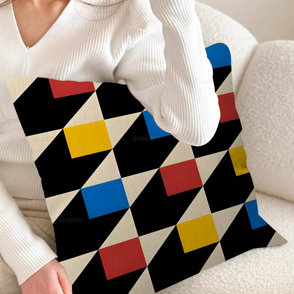 Abstract B-Bauhaus Geometry Cushion Cover Car Throw Pillow Case For Sofa Car Christmas Gift 40X40Cm 45X45Cm