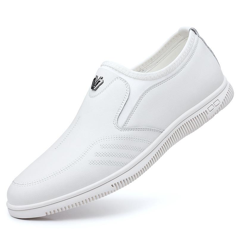 Leather Shoes Men's Summer Soft Leather Cowhide Men's Business Casual Leather Shoes Soft Sole Foot Cover Non-slip Leather Shoes