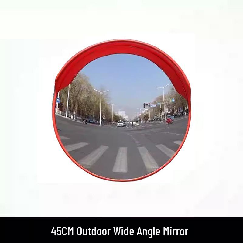 Wide-Angle Road Corner Traffic Mirror - Large Round Convex Reflective Mirror for Intersections