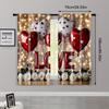 2pc,  Window Curtains Valentine's Day Truck Background Romantic Love Balloons Versatile Fabric,Without Electricity Festive