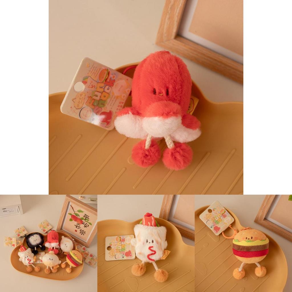 Cute Food Plush Toy Set With Hamburger Pancake Roujiamo Stuffed Animal Gift For Kids