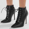 Pointed Rivet Short Boots Autumn and Winter New Black Side Zipper Fashion Stiletto Punk Boots Locomotive Boots