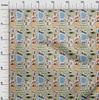oneOone Cotton Flex Forest Green Fabric Travel Sewing Craft Projects Fabric Prints By Yard 40 Inch