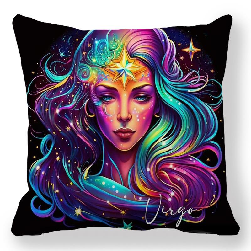 Christmas Cartoon Oil Painting Theme Digital Printing Short Plush Pillow Covers For Car Sofa Office Cushion Cover Home Goods