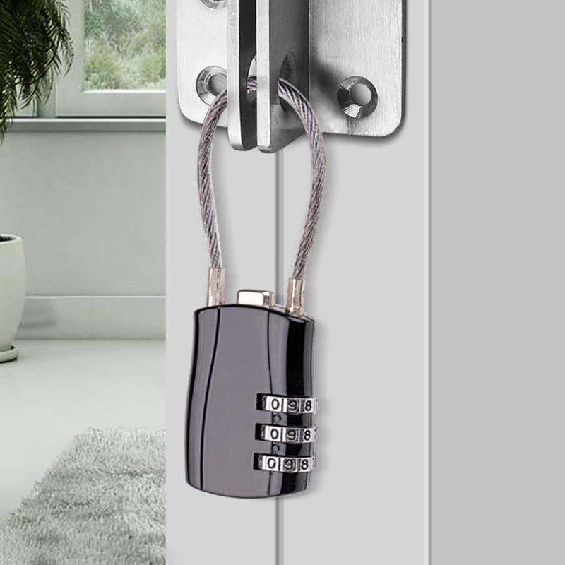 Mini Helmet Lock Anti-Theft 3 Digit Password Mtb Road Bike Locks For Scooter Motorcycle Portable Cycling Bicycle Cable Lock