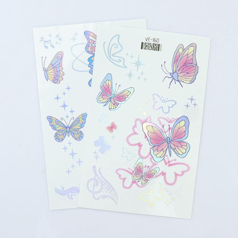 Waterproof Kids' Cartoon Tattoo Stickers: Princess, Butterfly & Mermaid Series