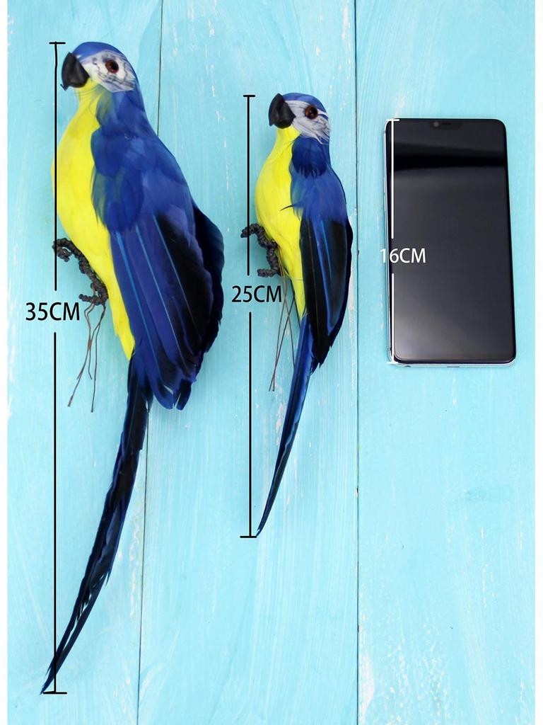 Grüner Ara Feder Simulationsvogel für Gartendekor, 25CM & 35CM