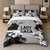Juego de Cama de 3 Piezas, Lady Gaga 1 Funda Nórdica y 2 Fundas de Almohada, Decoración de Ropa de Cama Estampada Para Habitación de Invitados