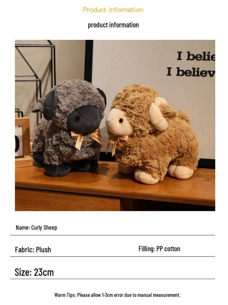 Simulated Sheep Plush Toy - Lamb Doll & Alpaca Pillow for Children's Birthday Gift