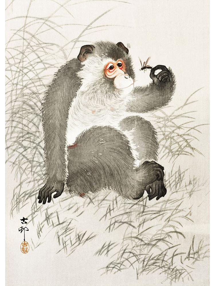 Japan Artist Ohara Koson Classic Artwork Poster Canvas Painting Monkey Goose Flower Birds Wall Art For Living Room Home Decor