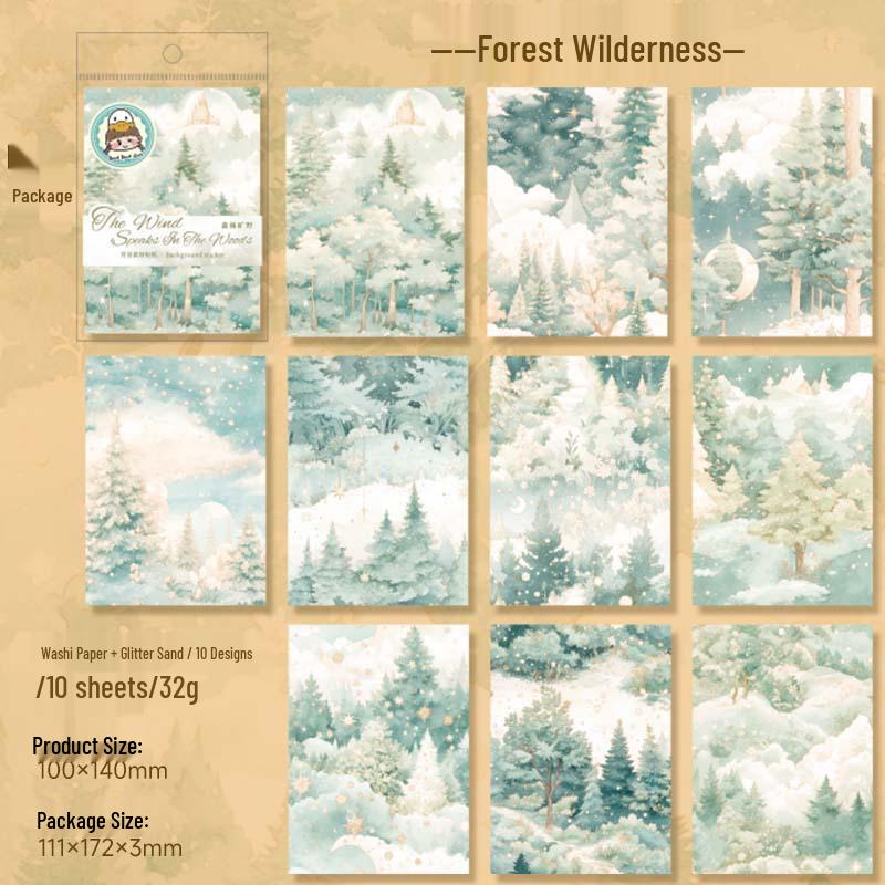 

Beautiful Day Forest Series: Wind Language Sticker Pack - 4 Styles, 10 Tearable Collage Sheets per Pack