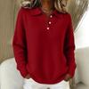 Women's Casual Knit Pullover Sweater with Button for Everyday Wear