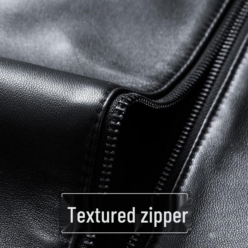 Futing Men's Business Casual Sheepskin Leather Jacket