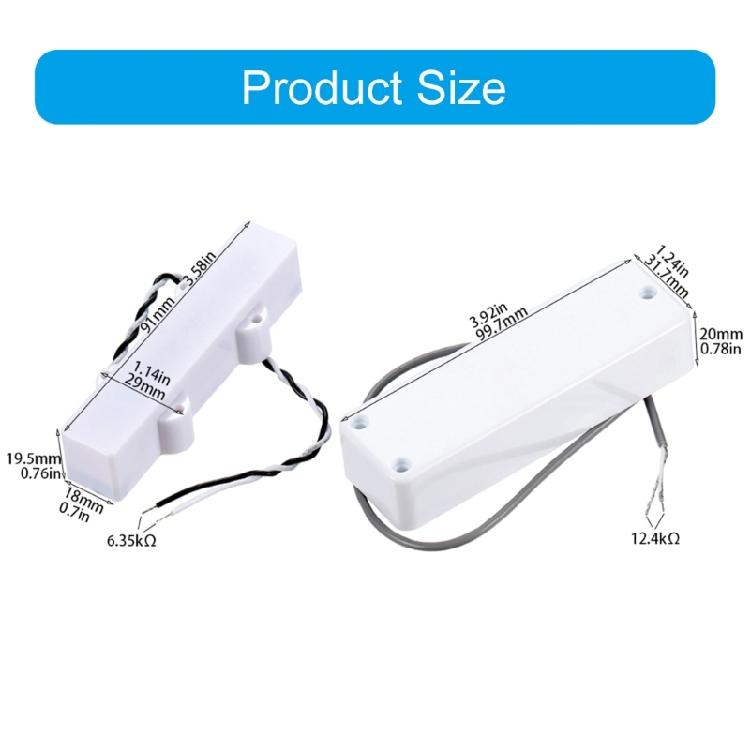 Sealed Alnico 5 Bass Pickup Set 4 String Electric Bass Guitar Humbucker Pickups Instrument Accessories Easy to Use