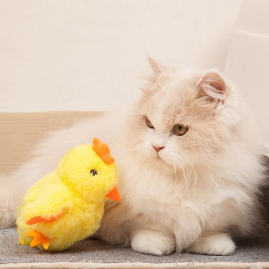 Yousheng Flapping Wings Cat Toy USB Rechargeable Interactive Plush Bat Owl Chicken Toy Squeaking Catnip Toy Chirping Animals Electric