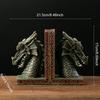 2Pcs Western Dragon Statue Bookends Tabletop Decoration Resin for Library Desktop Decor Versatile