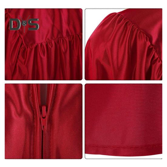 3 Pcs/Set Children Kindergarten Graduation Uniform with Tassel Hat And Shawl V Neck Calf Length Long Sleeve Zipper Closure Elementary Graduation Robe