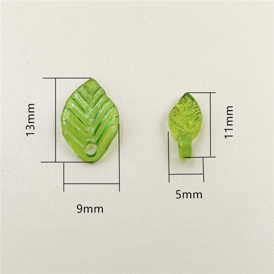 High Quality Leaf Earring Acrylic Jewelry Making 100Pcs Beads Fashion Materials Pendant Green Ornament DIY Handmade Accessories