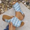 Fashion Letter Print Platform Slippers for Women Summer Fashion Peep Toe Wedge Sandals Woman Lightweight Comfort Non Slip Beach Slides