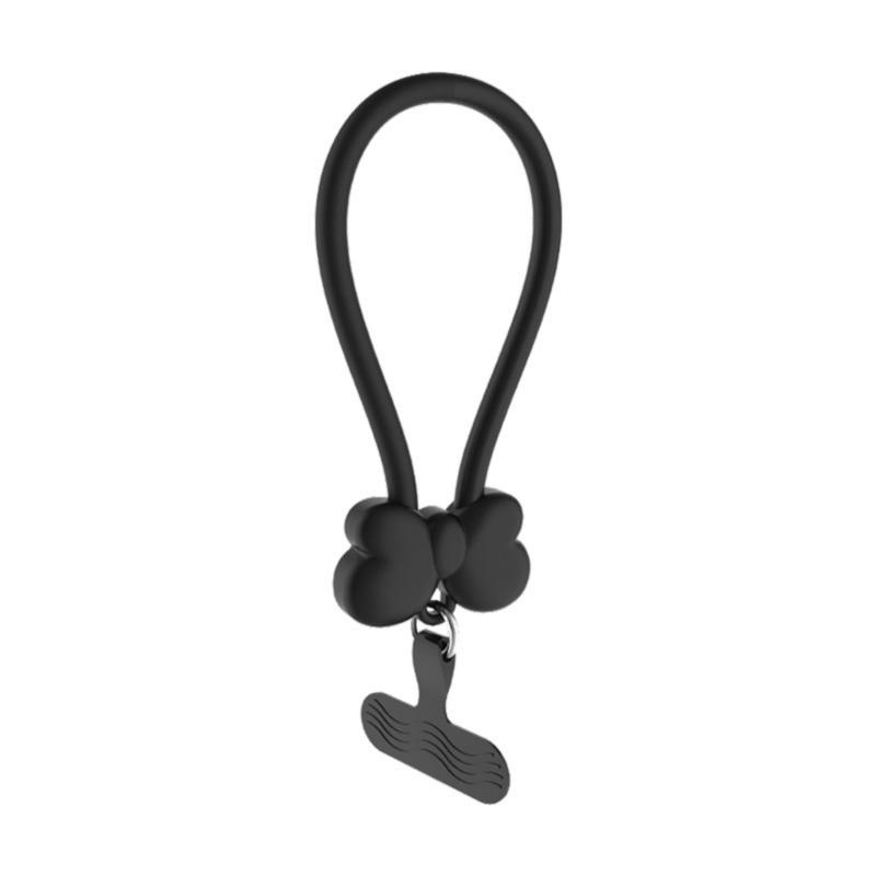 

Fashionable Butterfly Design Phone Wrist Strap Soft Silicone Mobile Phone Lanyard For Daily Convenience чорний