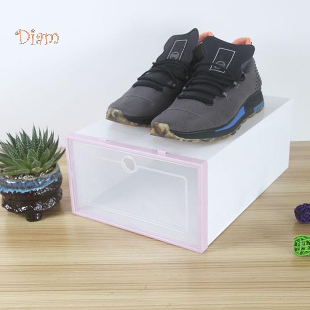 VANA HOME DECOR Stapelbarer staubdichter transparenter Klapp-Schuhaufbewahrungsbox-Organizer