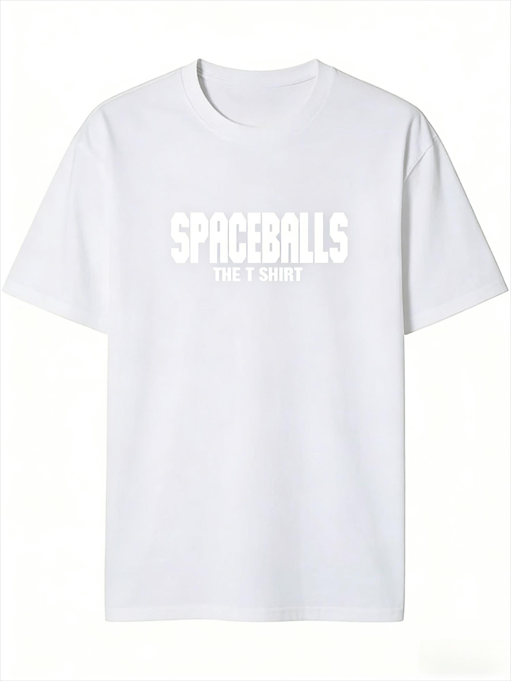 2026 New Mens Plus Size SPACEBALLS Graphic Tee Soft Cotton Crew Neck Comfort Fit Slight Stretch Casual Summer TShirt Y2K M