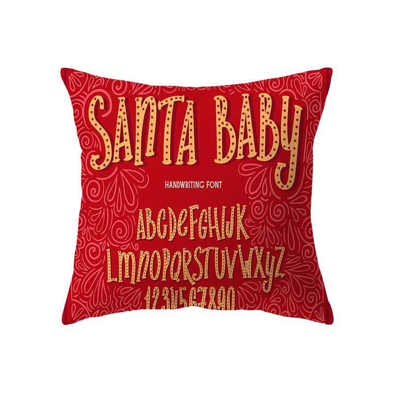 Merry Christmas Tree Decoration Printed Pattern Cushion Cover Home Living Room Sofa Decoration Polyester Pillow Pillow Cover