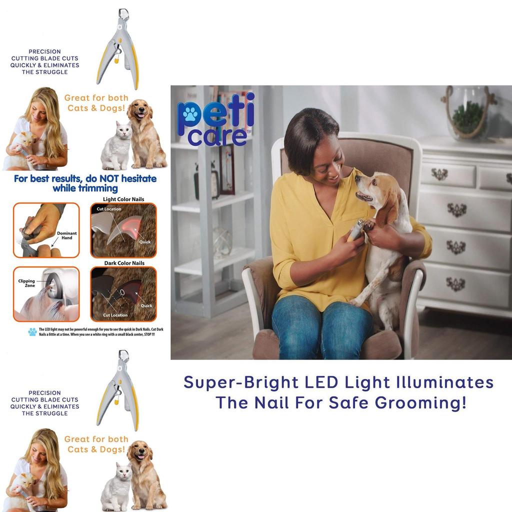 Premium Pet Nail Clipper With Led Light And 5x Magnification For Cats And Dogs