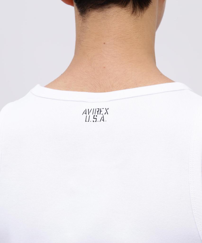 AVIREX DAILY RIB TANK TOP 6143507 S WHITE