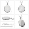 Gin No Oval Plain Locket Necklace with Sterling Mirror White Photo Perfect for Carrying and Pets [Shinjuku Kura] Chain, Silver, Simple, Finish, Oval,