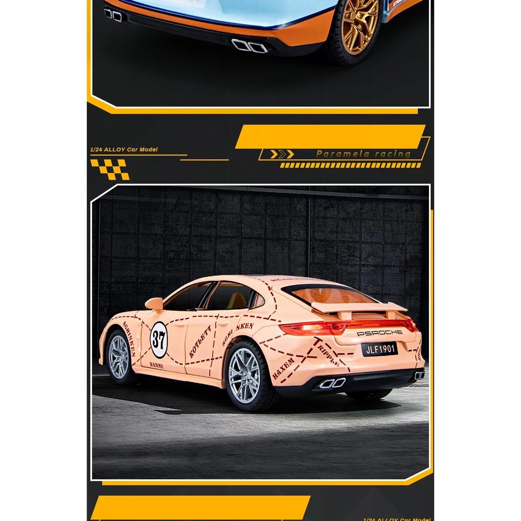 1/24 Porsche Panamera GULF Supercar Alloy Diecasts & Toy Vehicles Metal Toy Car Model Sound and Light Collection Toy