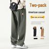 Men's New Style Wide-Leg Workwear Pants - Casual, Solid Color, Loose Fit, All-Match, Spring-Ready.