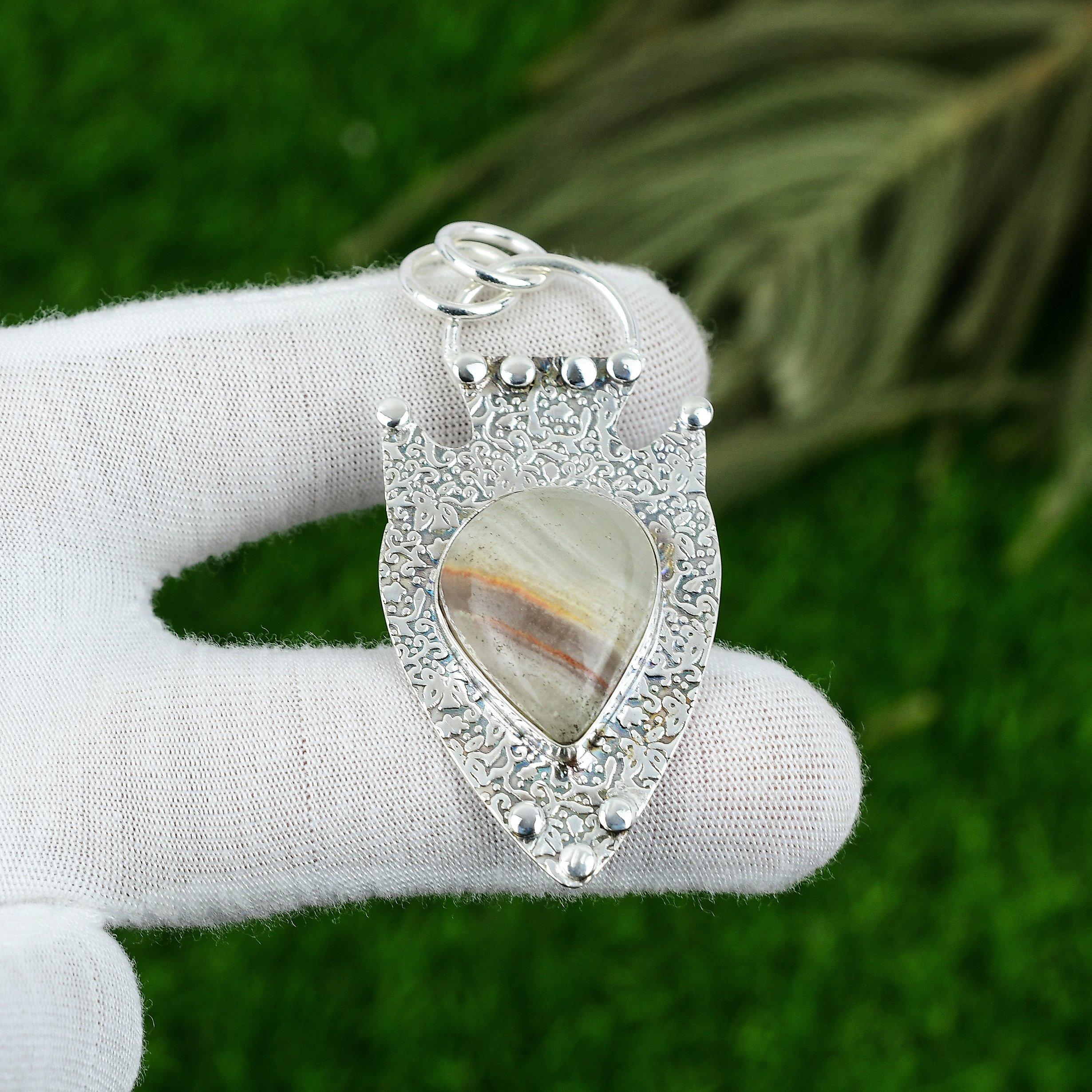 Mothers day Deal 925 Sterling Silver Natural Bumble Bee Jasper Pendant Jewelry