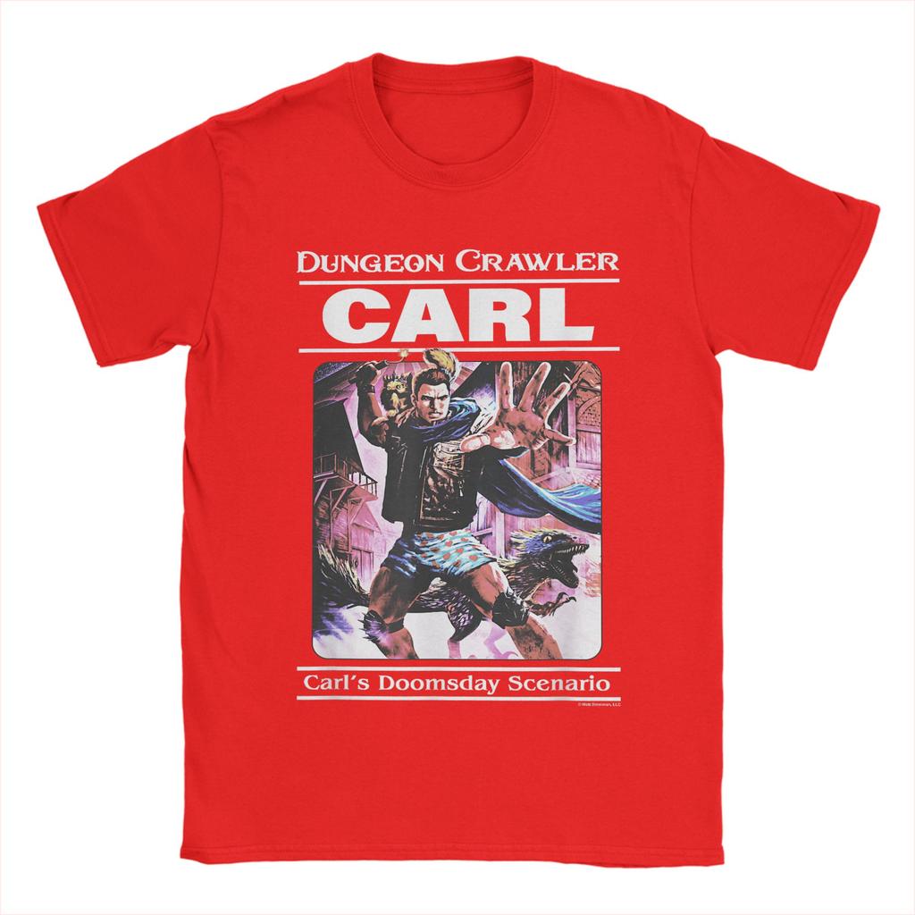 Novelty Dungeon Crawler Carl Paperback Illustration T-Shirt for Men Round Neck T Shirt  Short Sleeve Tee Shirt Summer Clothing